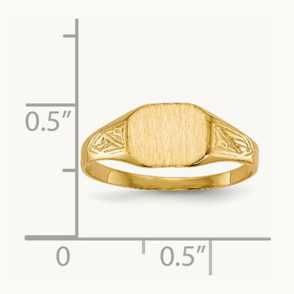 8.5x7. Open Back Signet Ring, 0mm, 14K