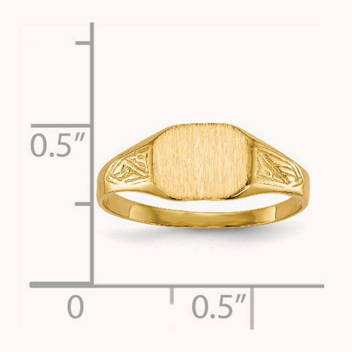 8.5x7. Open Back Signet Ring, 0mm, 14K