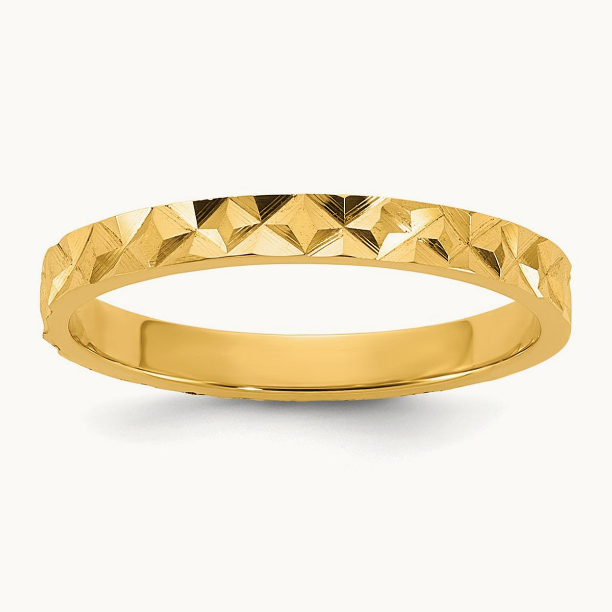 Diamond-cut Design Band Baby / Children's Ring — 14K Yellow Gold
