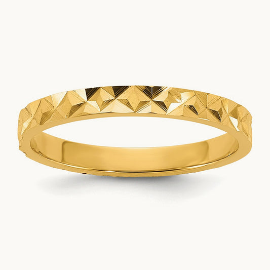 Diamond-cut Design Band Baby / Children's Ring — 14K Yellow Gold
