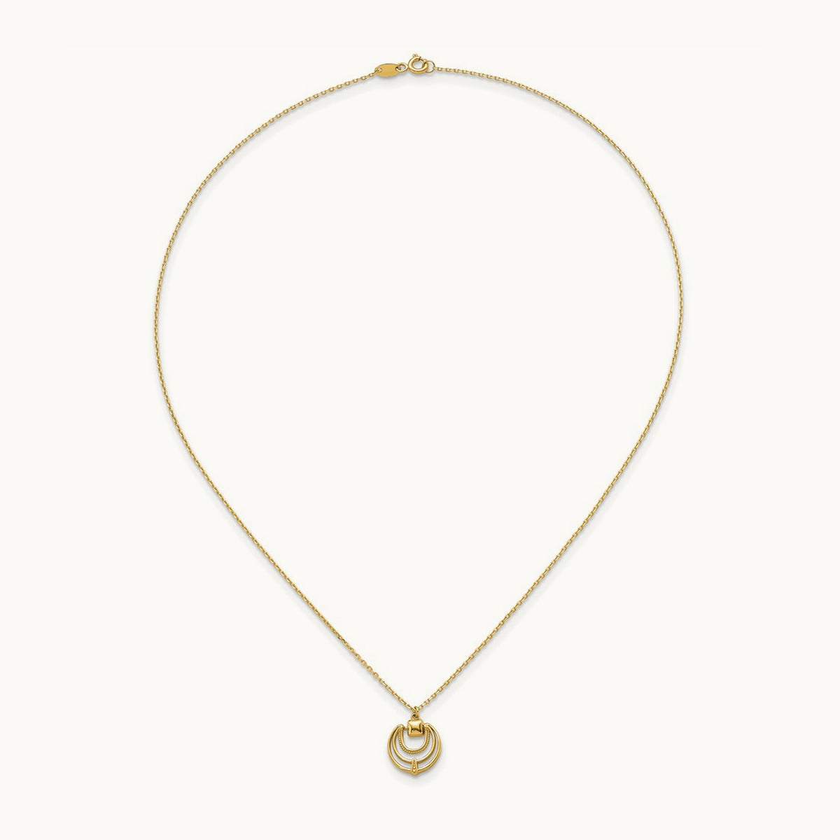 Polished and Textured 17 in Necklace, 14K