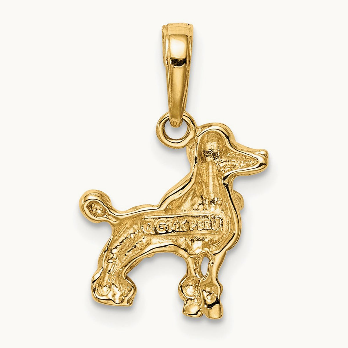 Poodle Dog Pendant — 14K Yellow Gold