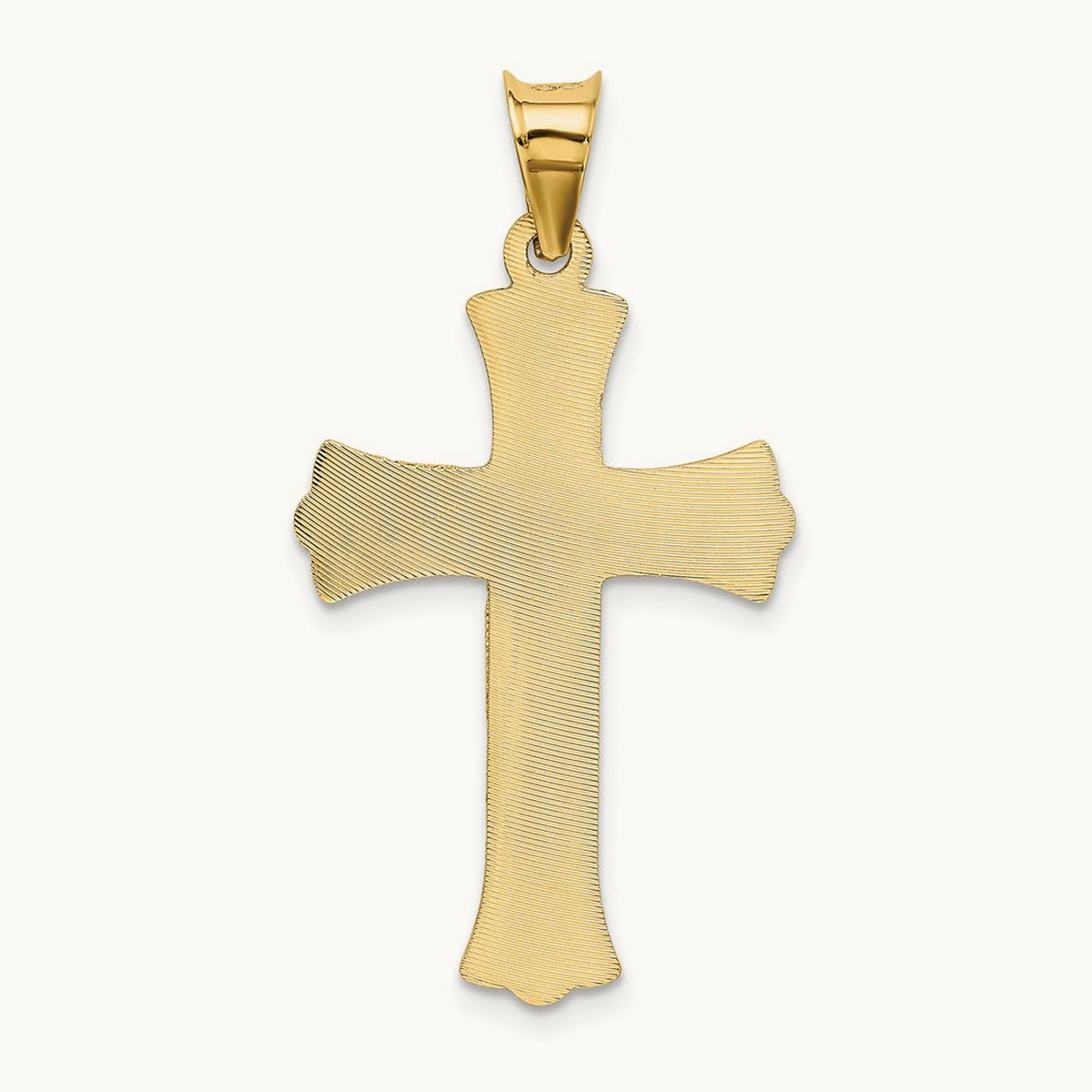 Polished Satin and D/C Crucifix Pendant, 14K