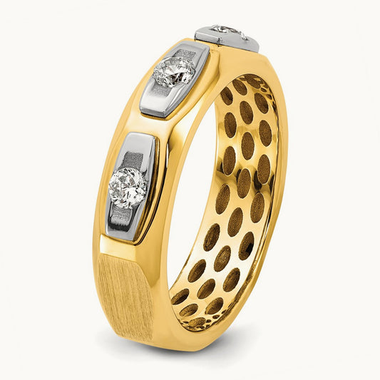 14ktt IB Goodman Mens Satin Complete 1/3ct Diamond Ring