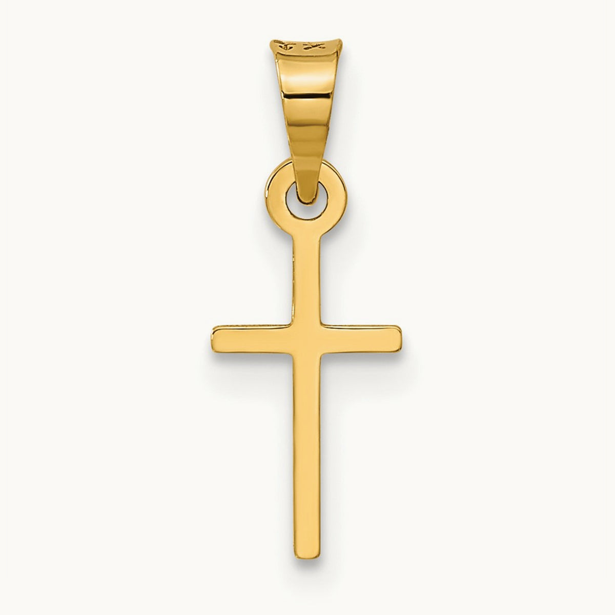 Polished Cross Charm, 14K