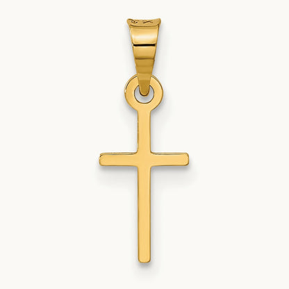 Polished Cross Charm, 14K
