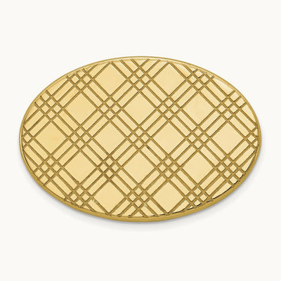 Men's Checkered Pattern Oval Tie Tac, 14K