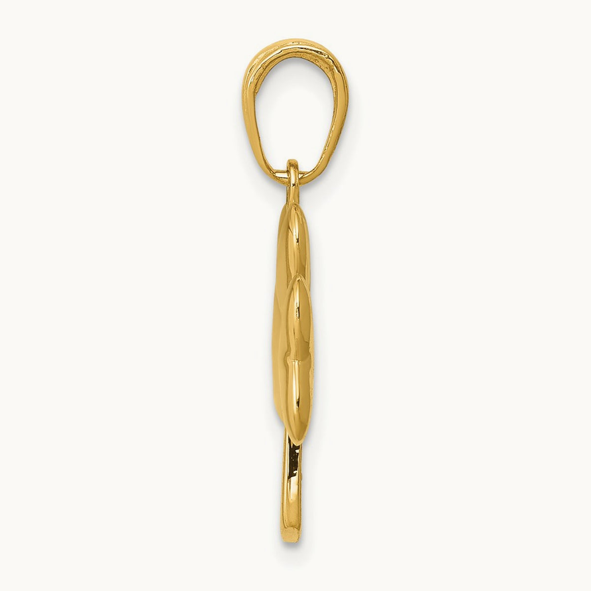 Polished Solid Shamrock Pendant, 14K