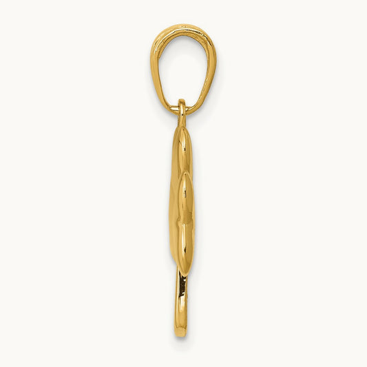 Polished Solid Shamrock Pendant, 14K