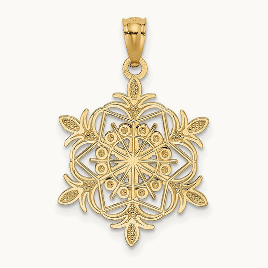 w/ Diamond-cut Snowflake Pendant — photo set