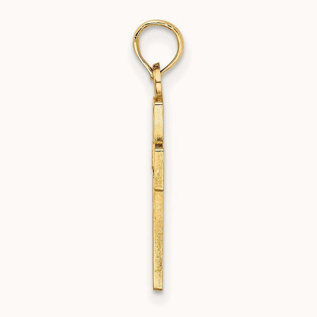 Flower In Cross Charm, 14K
