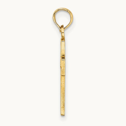 Flower In Cross Charm, 14K
