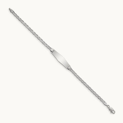 WG Semi-Solid Soft Diamond Shape Anchor Link ID Bracelet, 14K