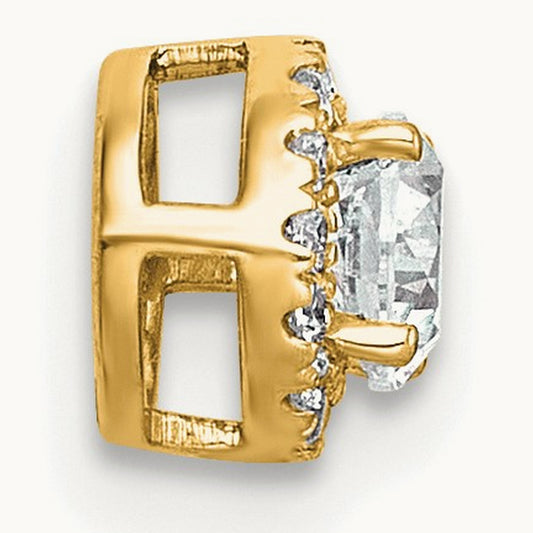 Round Halo Chain Slide Pendant, 0.25-5.00 ct tw Lab-Grown Diamond — 1/3 ct, VS (Best), 14K Yellow Gold