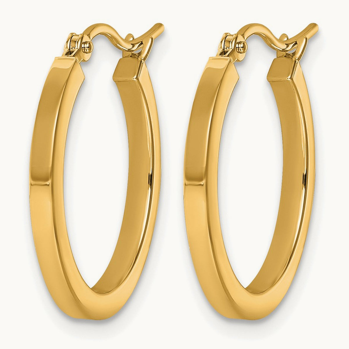 Square Tube Hoop Earrings — 10K Yellow Gold