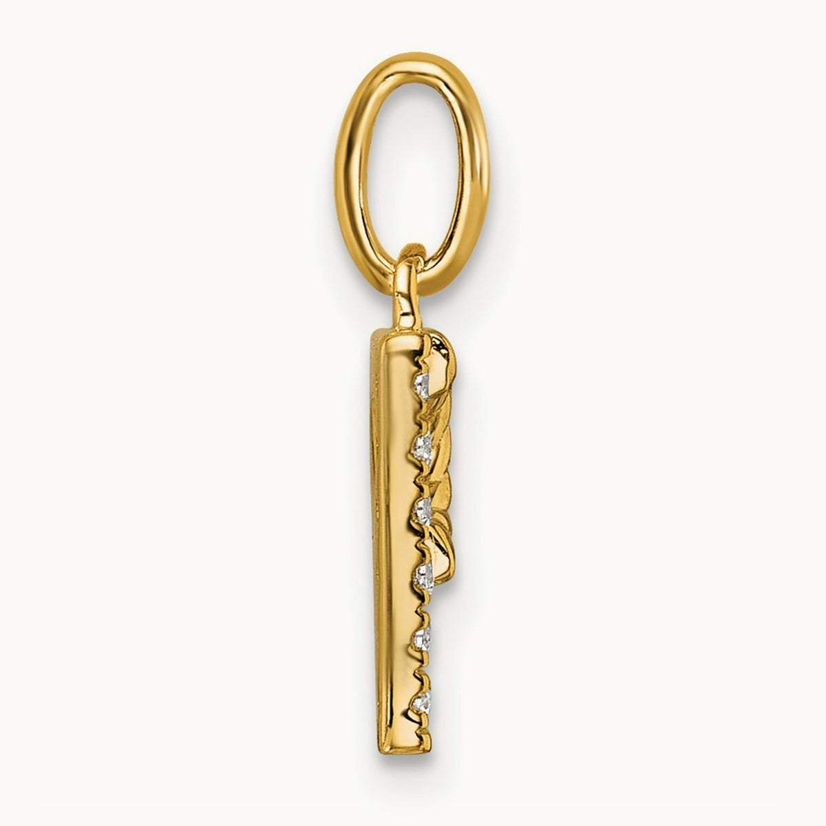 Twisted Diamond Charm — 14K Yellow Gold, P