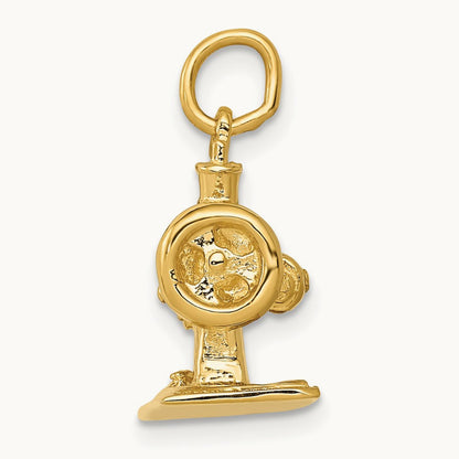 3D Antique Sewing Machine Charm, 14K
