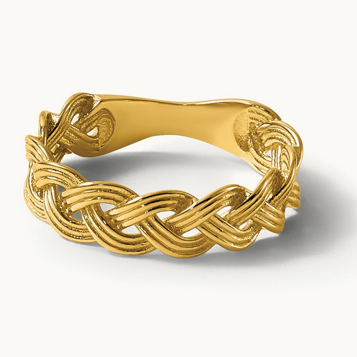 Polished Fancy Braided Ring, 14K