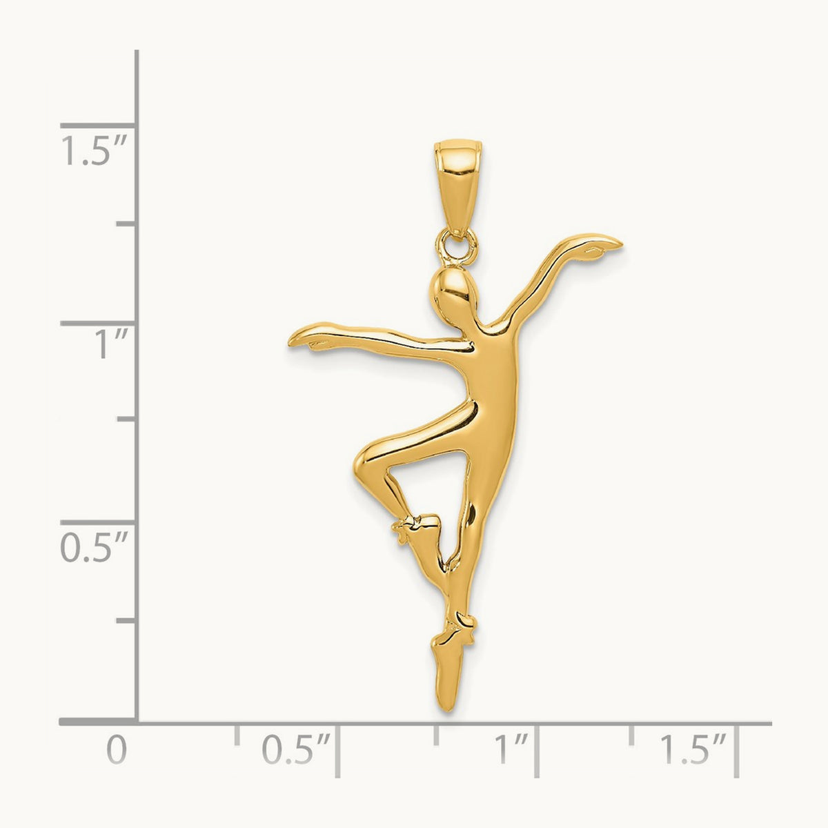 Ballet Dancer Pendant, 14K