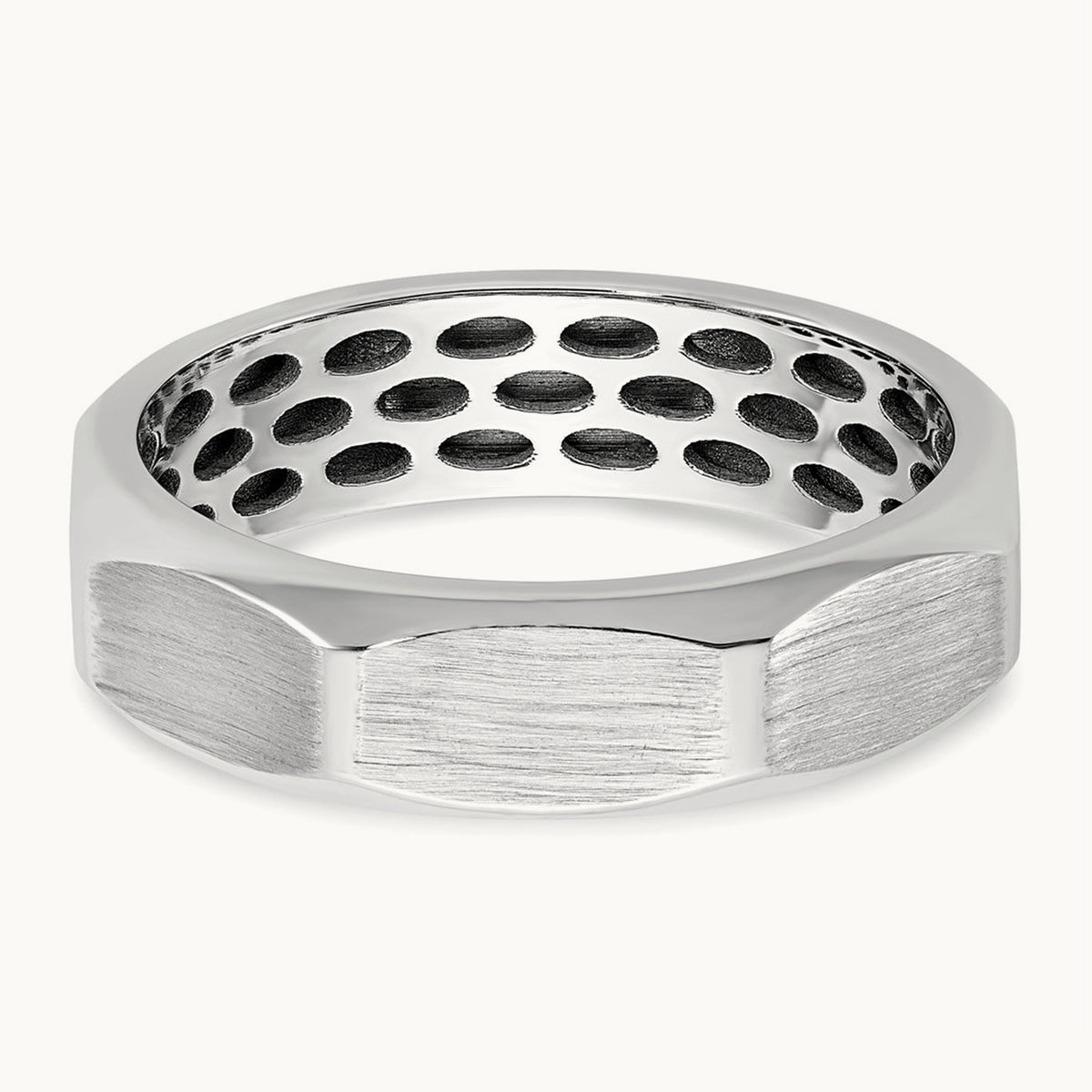 IB Goodman Mens Satin Complete 1/20ct Diamond Ring, 14K White Gold