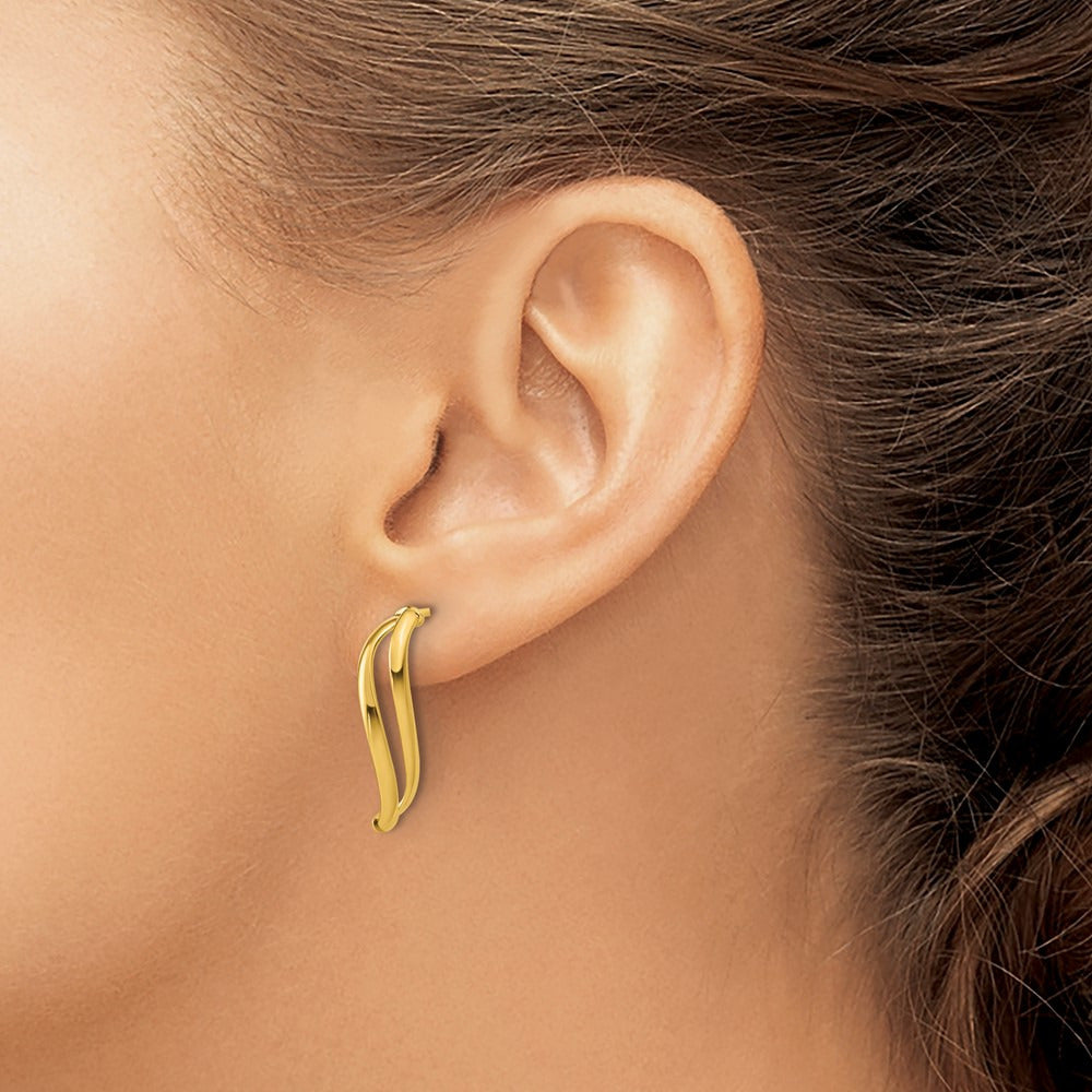 w/ Polished Curve Post Earrings — Leslie's — 10K Yellow Gold