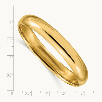 7/16 High Polished Hinged Bangle Bracelet, 14K