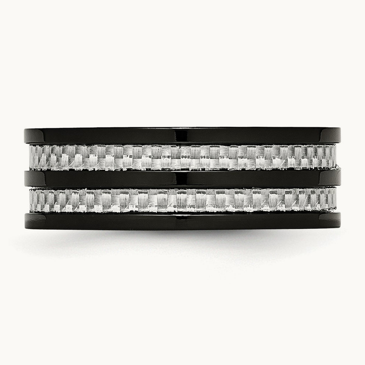 Polished Black IP-plated with Grey Carbon Fiber Inlay Band — photo set