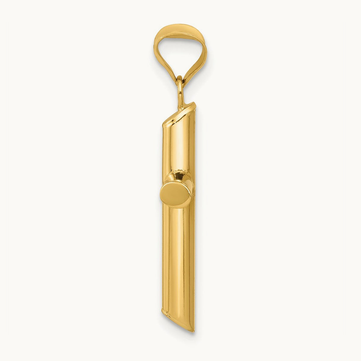 Polished Tube Cross Pendant — 14K Yellow Gold