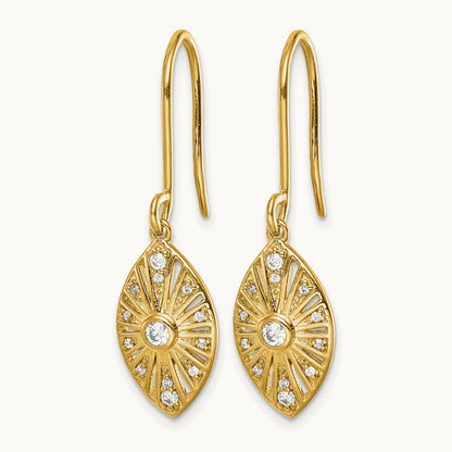 Diamond Vintage Dangle Earrings, 14K