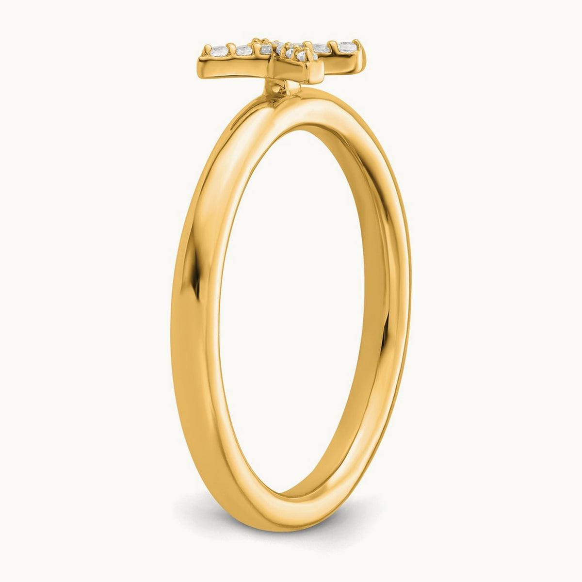Stackable Diamond Ring — 14K Yellow Gold, X