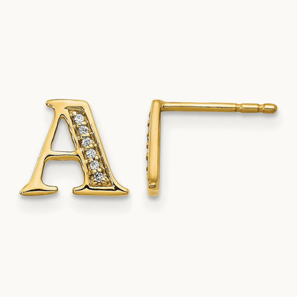 Diamond Earrings — 14K Yellow Gold, 8mm, A