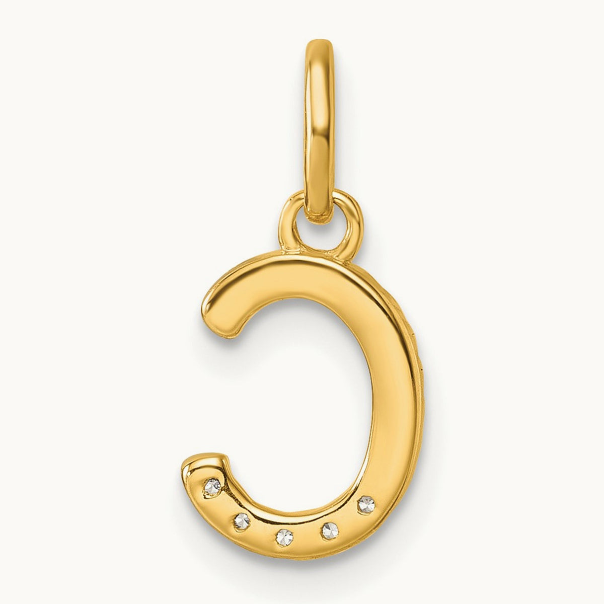 Twisted with Diamond Charm — 14K Yellow Gold, C