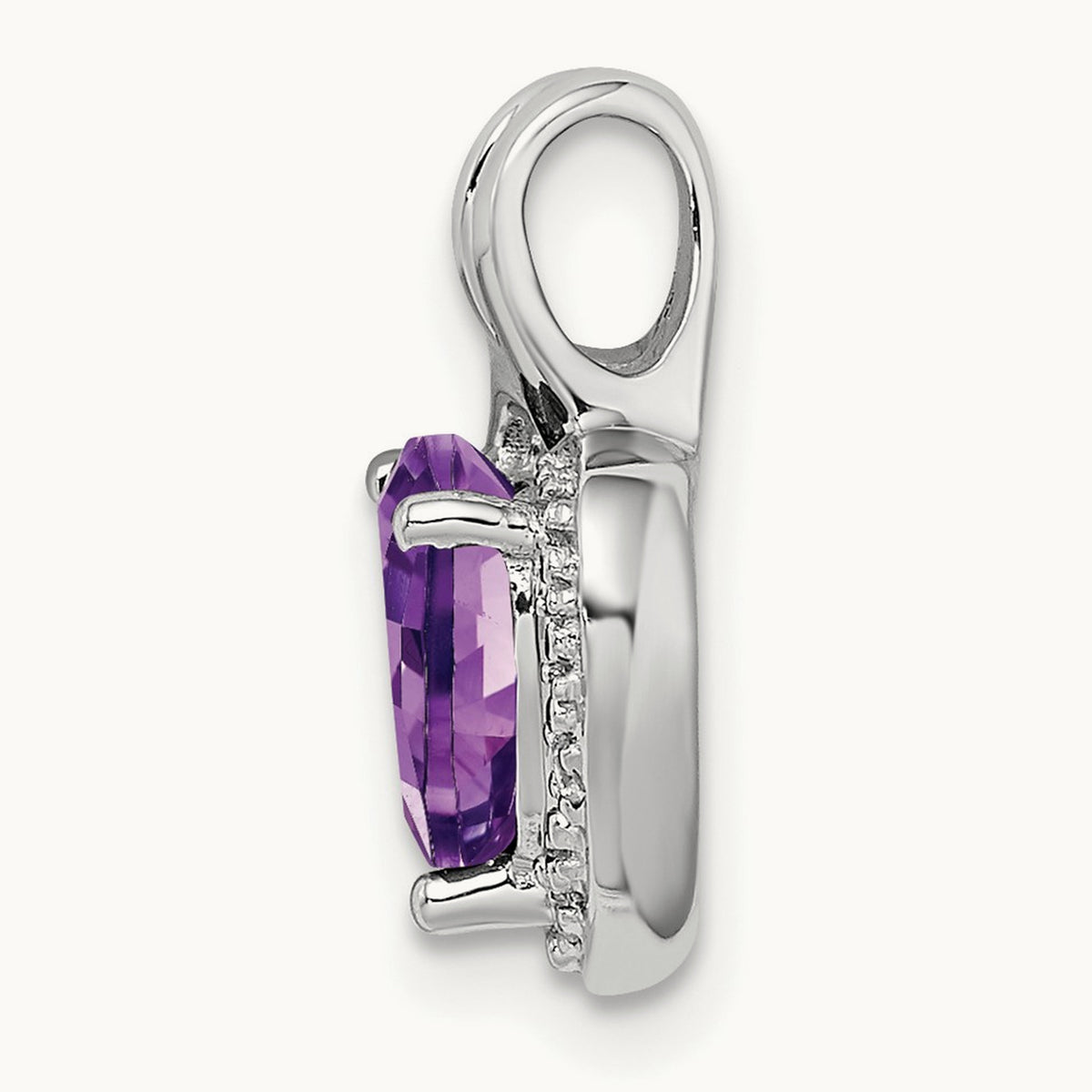 Amethyst and Diamond Heart Pendant — photo set