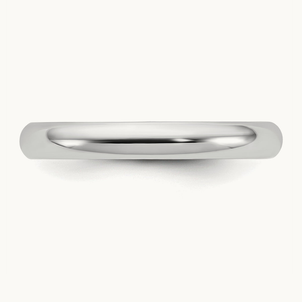 Half Round Band, 3mm, 10K White Gold