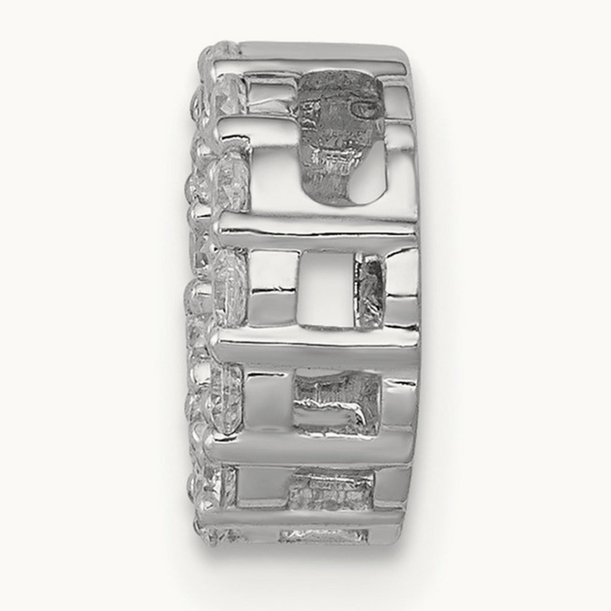 Diamond Circle Chain Slide — 14K White Gold, 14.8mm