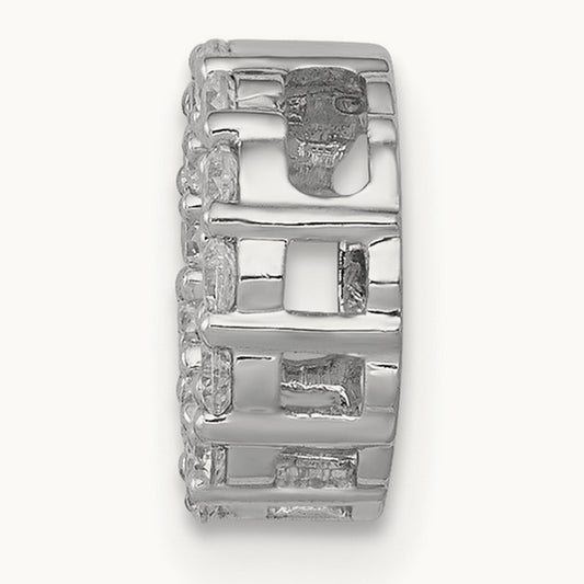 Diamond Circle Chain Slide — 14K White Gold, 14.8mm