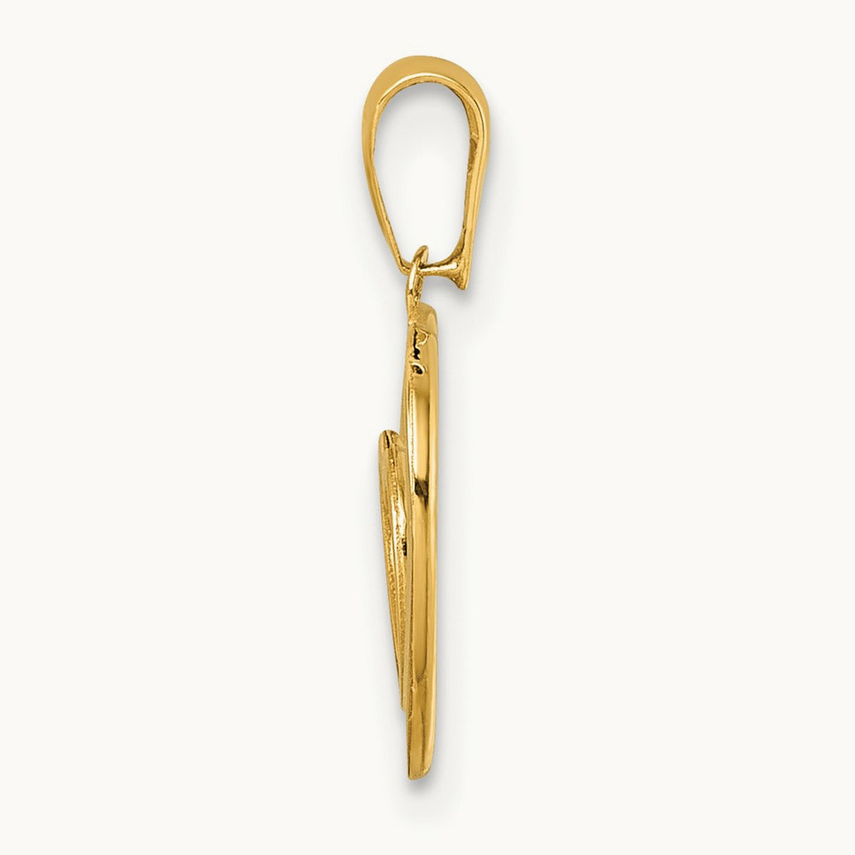 Polished Double Heart Pendant, 14K