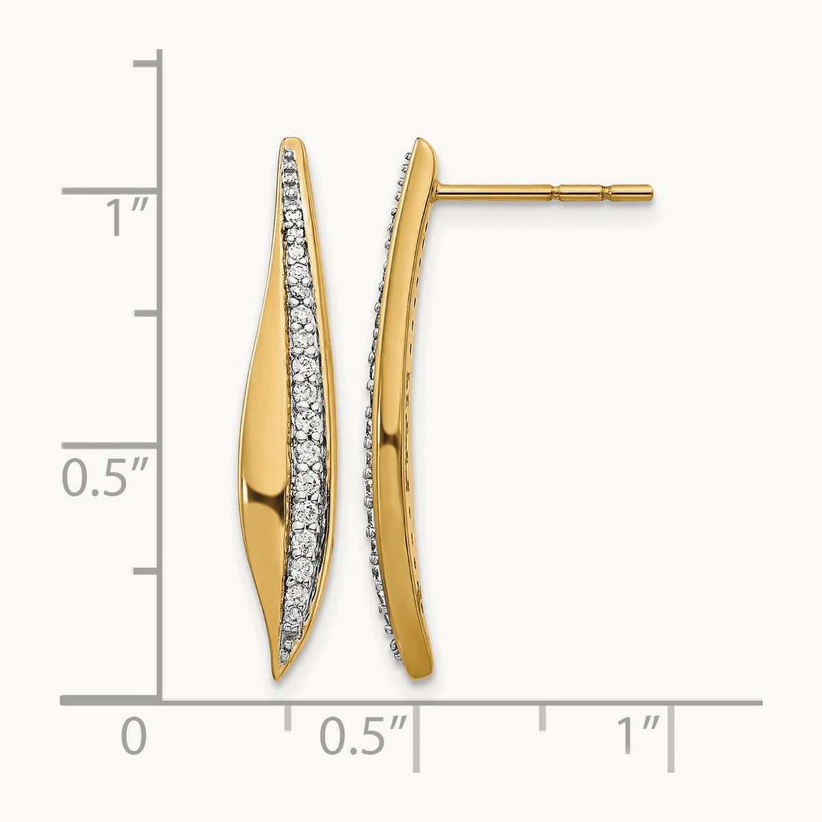 Diamond Post Earrings, 14K