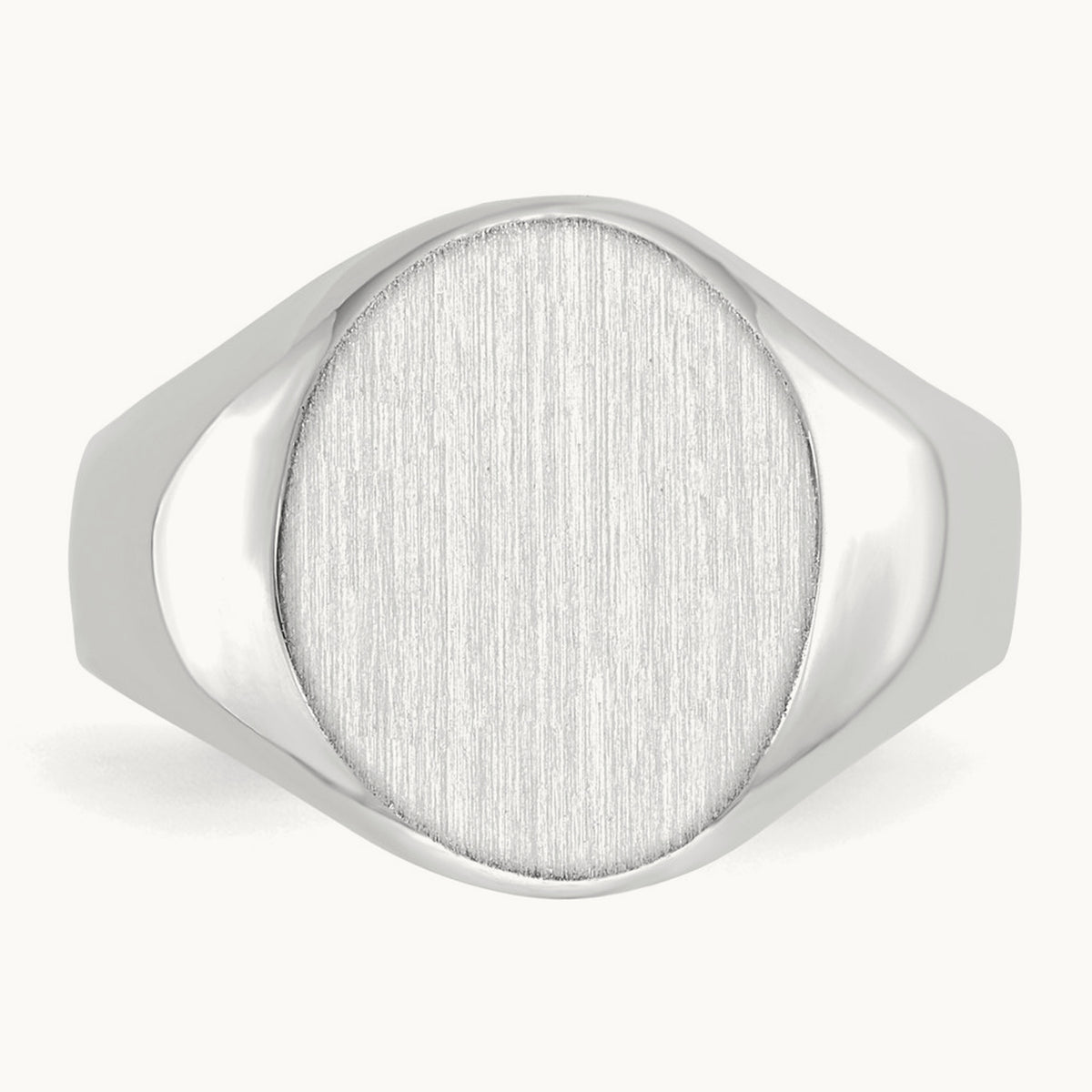 11.0x13. Closed Back Signet Ring, 0mm, 14K White Gold