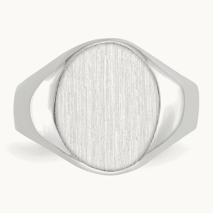 11.0x13. Closed Back Signet Ring, 0mm, 14K White Gold