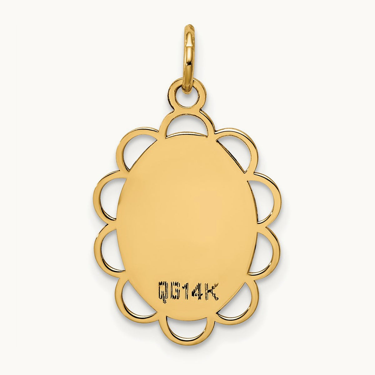 Plain .013 Gauge Engravable Flower Disc Charm — 25mm