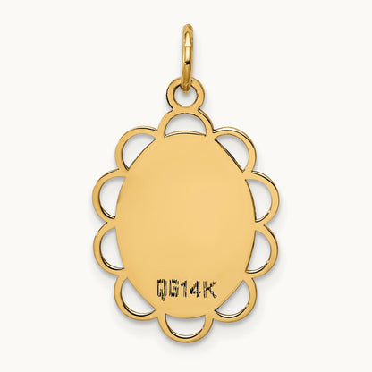 Plain .013 Gauge Engravable Flower Disc Charm — 25mm