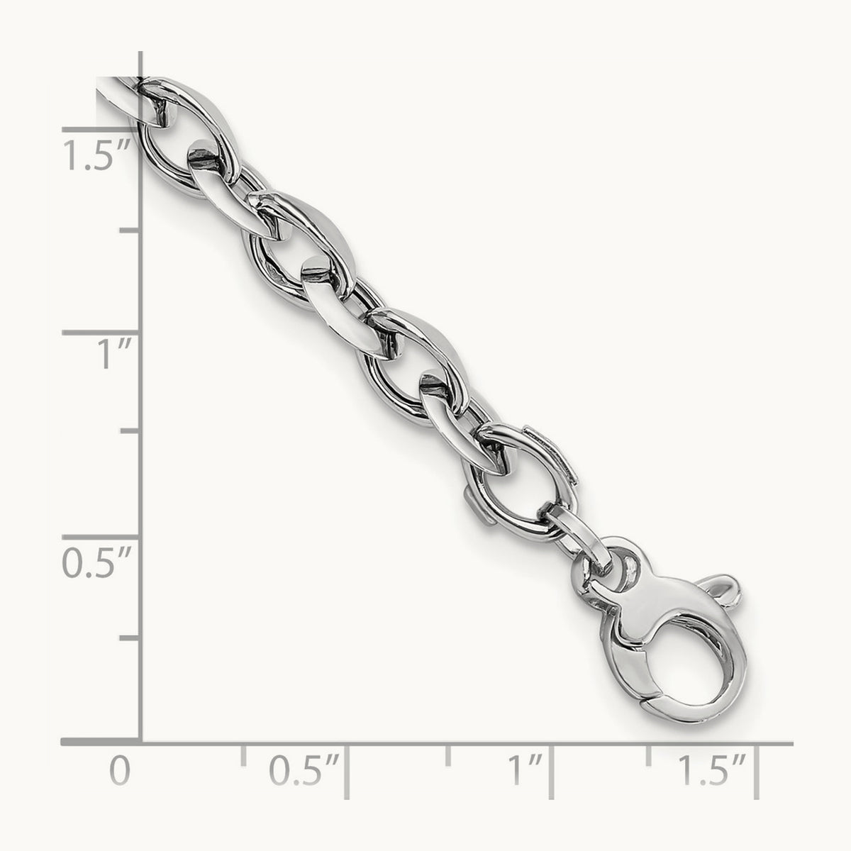 Polished Fancy Link Bracelet, 14K White