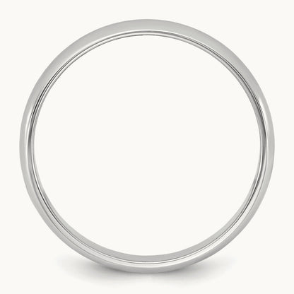 Lightweight Half Round Band, 3.5mm, 10K White Gold