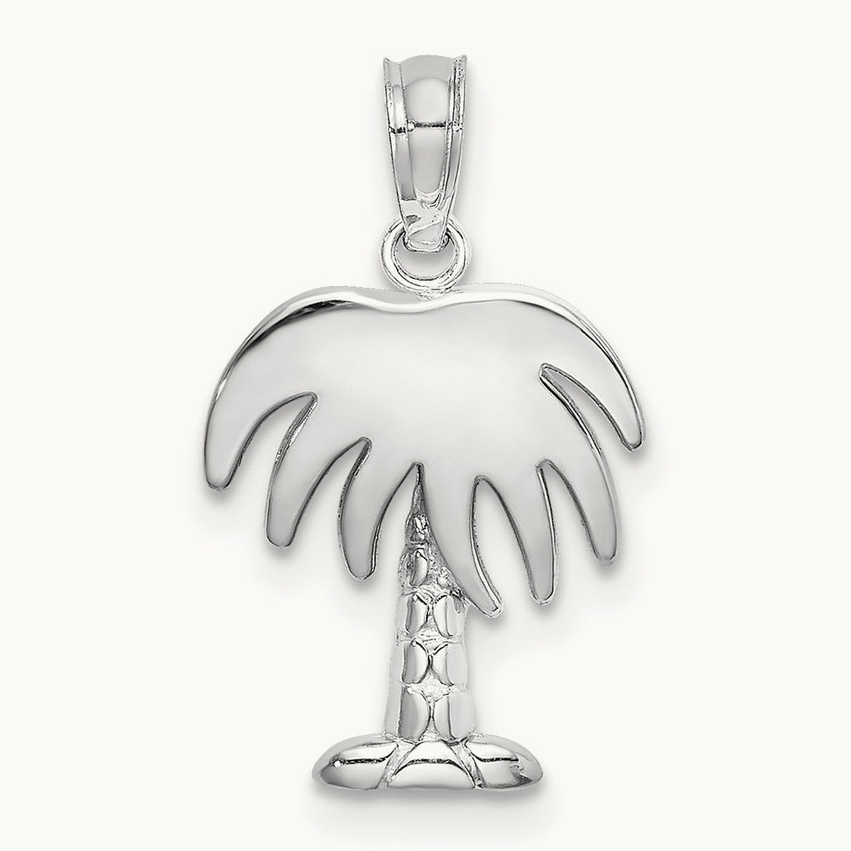 Charleston Palm Tree Charm — 14K White Gold, 20mm