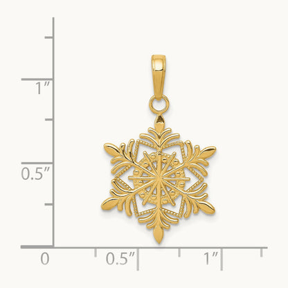 Snowflake Pendant — 14K Yellow Gold
