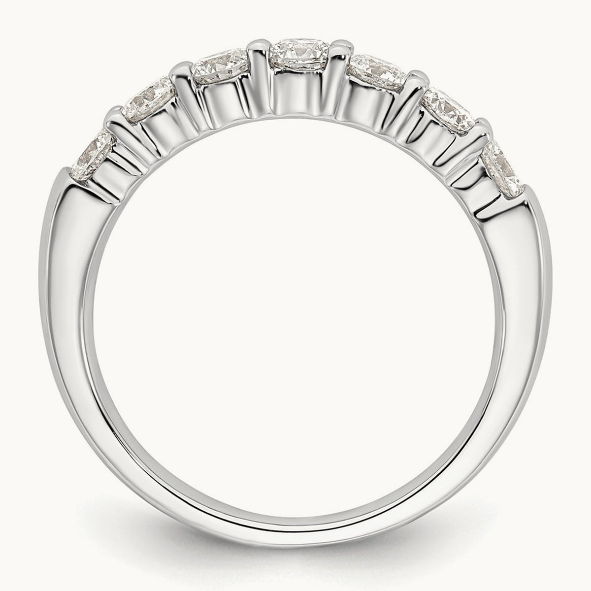 Prong-Set 7 Stone Band — 1 ct, 7