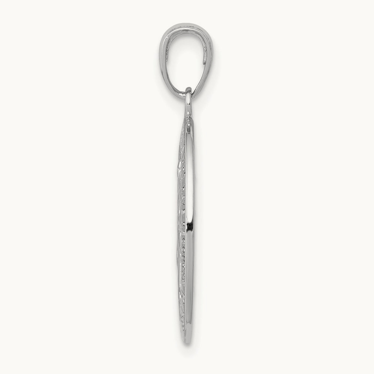Miraculous Medal Pendant — 14K White Gold, 29mm