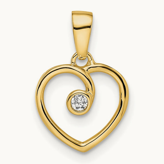 Polished Heart Diamond Pendant — photo set