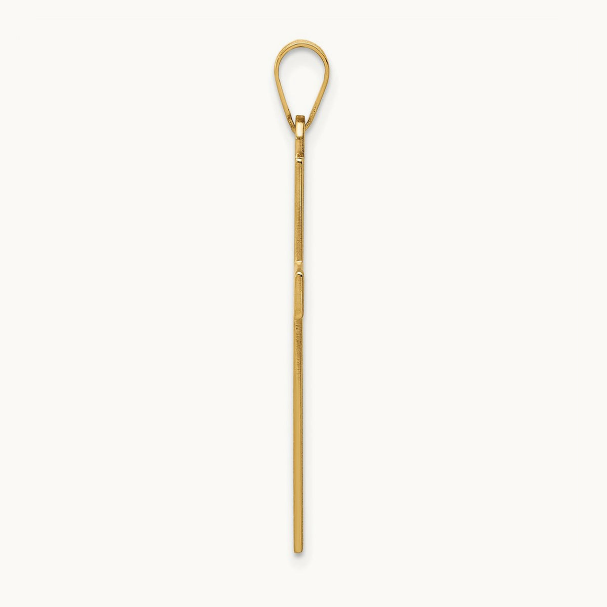 Florentine Satin Cross Pendant — 14K Yellow Gold, 36mm